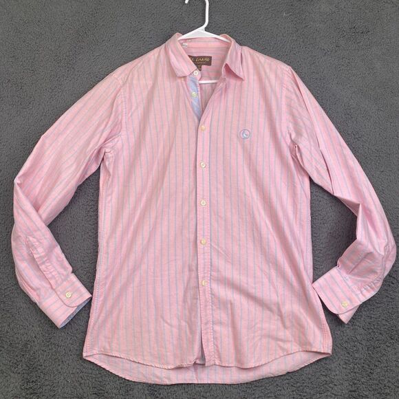 El Ganso 100% Cotton Button Down Shirt Men's Size UK 39 Long Sleeve Pink Stripe - Picture 1 of 12